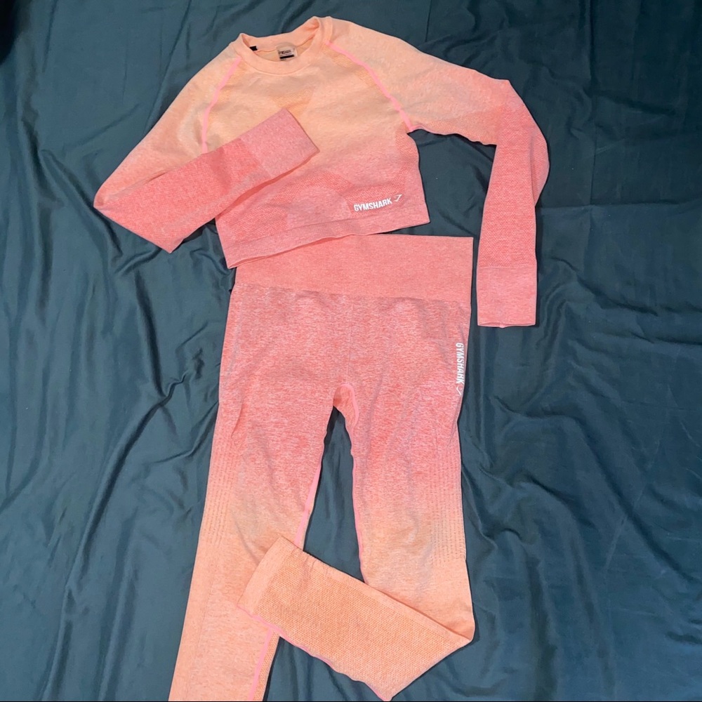 GYMSHARK old ombre seamless pink/orange
